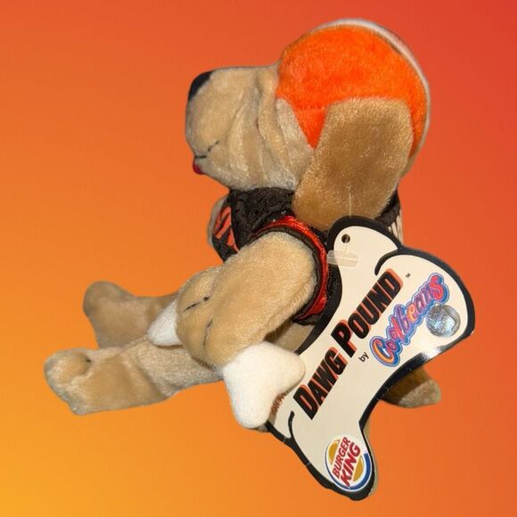 Vintage Cleveland Browns Burger King Dawg Pound 1999 Plush Beanie Dog With Tags - Picture 2 of 7